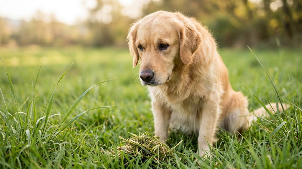 Why is my dog vomiting after eating grass