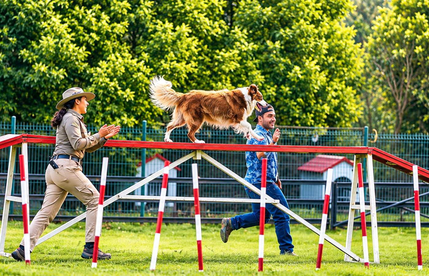 Houston DogWorks — trainer working with a dog on obedience skills