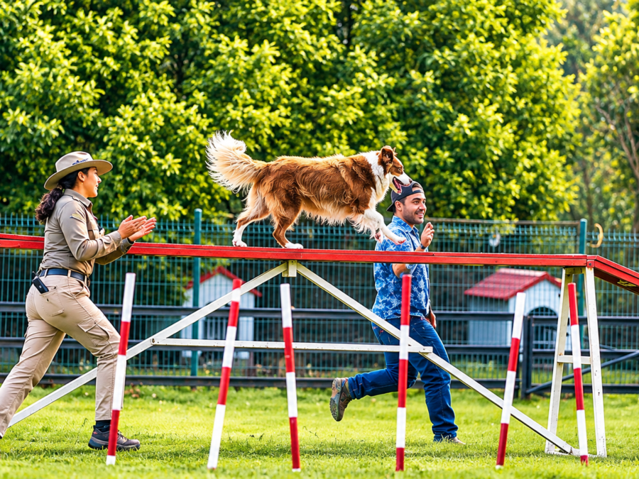 Houston DogWorks — trainer working with a dog on obedience skills