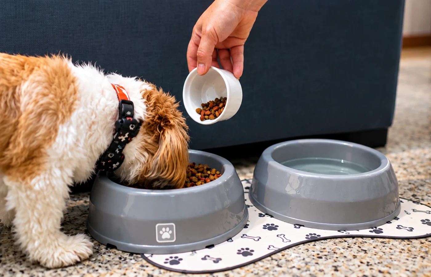Iams ProActive Health dry dog food kibble and bowl