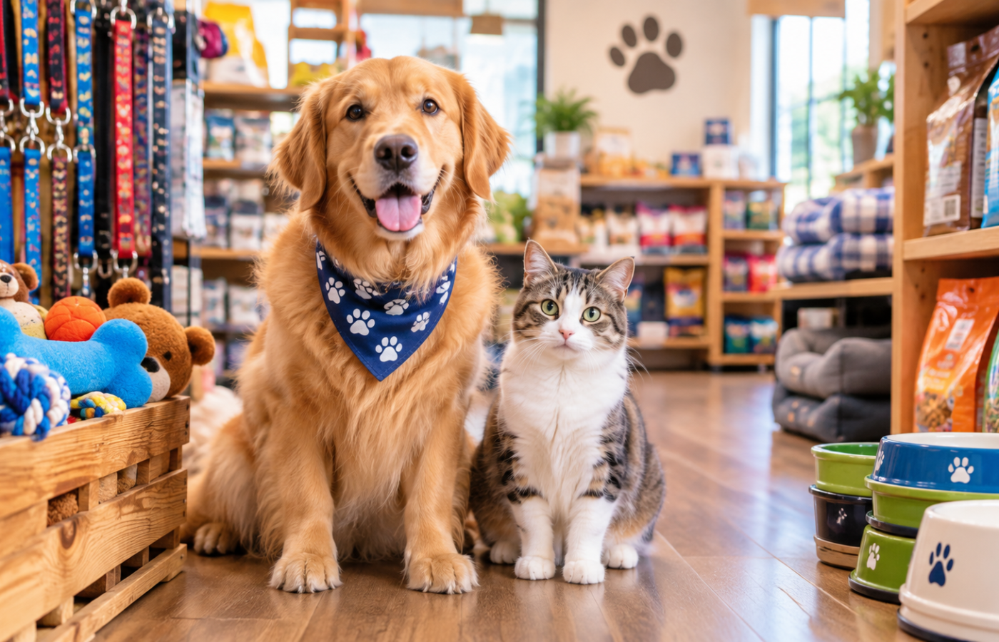 All American Paws storefront sign in Coventry Rhode Island pet supply shop
