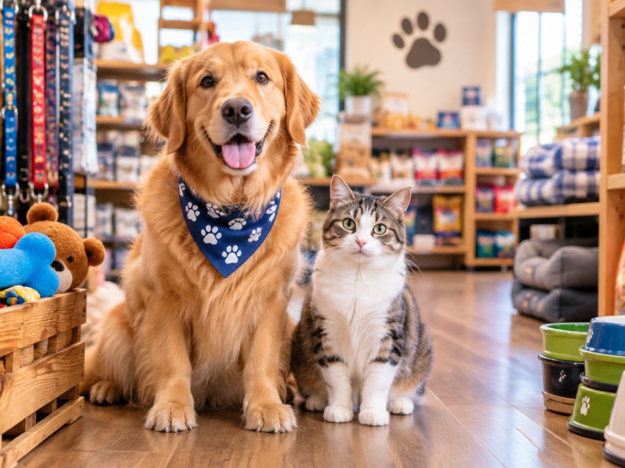 All American Paws storefront sign in Coventry Rhode Island pet supply shop