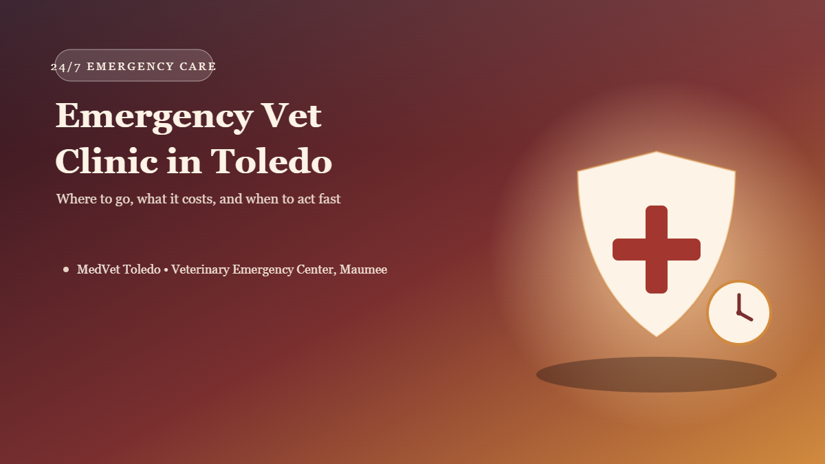 Emergency vet clinic in Toledo — veterinarian examining a dog