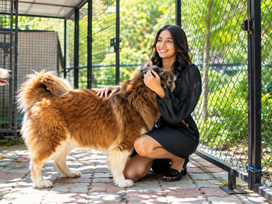 Pet boarding kennels in Shreveport — dog resting in a boarding suite
